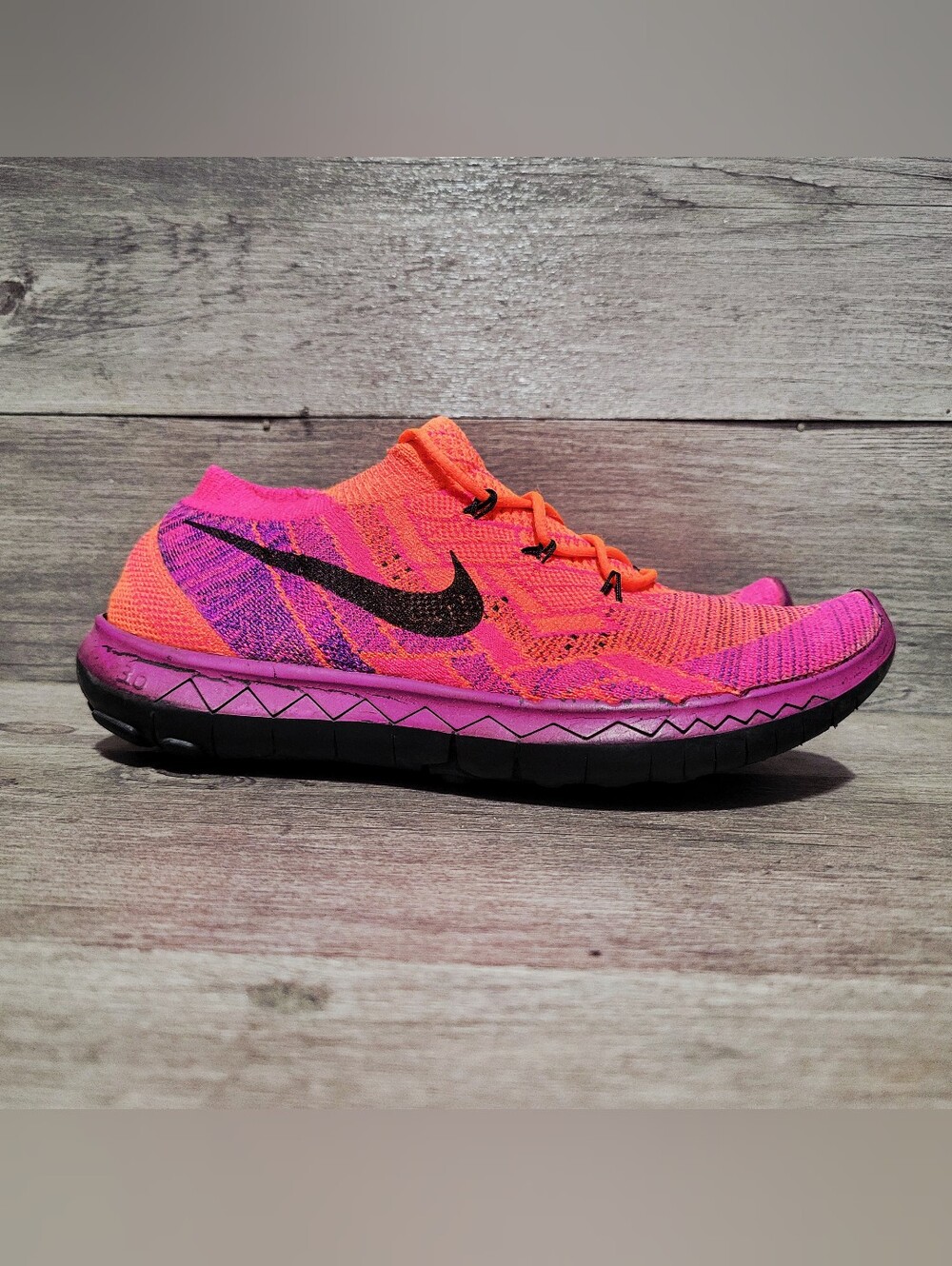 NIKE Free 3.0 Womens Size 6 Hyper Orange Pink Purple 718420-802 Shoes